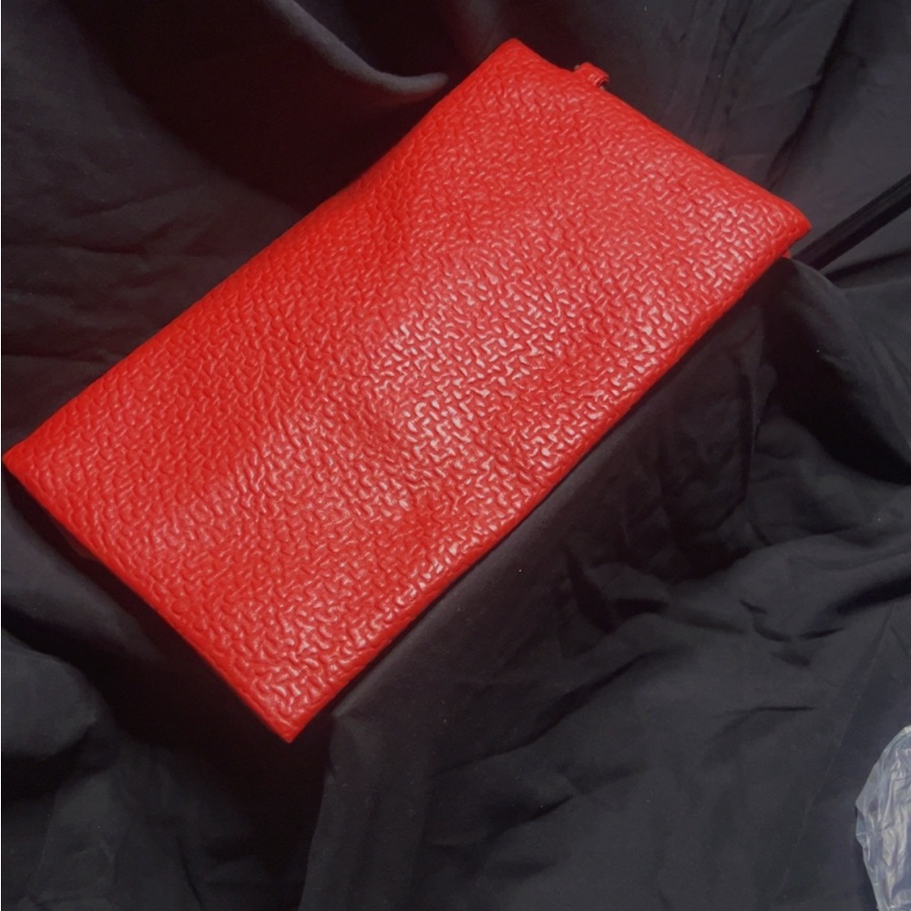 Red Textured Women's Clutch
